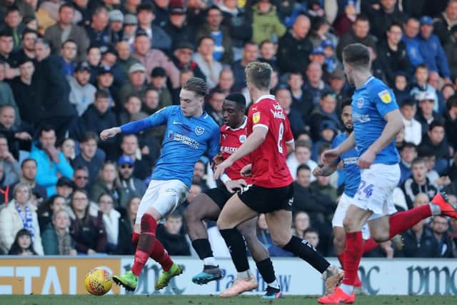 Ronan Curtis & Co will have a packed Fratton for the final home match of the season. Picture: Joe Pepler