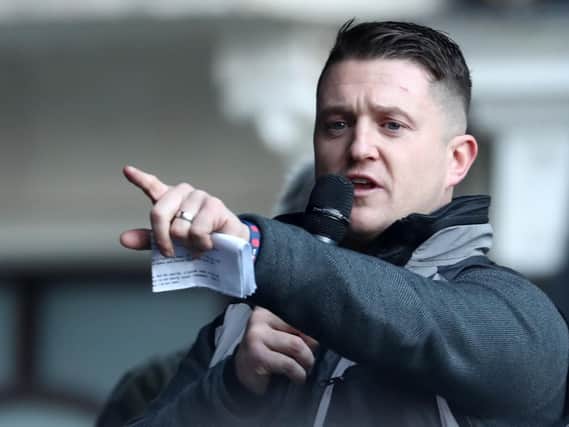 Tommy Robinson has had his official Facebook Page and Instagram profile removed. Picture: Gareth Fuller/PA Wire