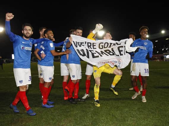 Pompey are off to Wembley following tonight's 3-0 Checkatrade Trophy semi-final win over Bury. Picture: Daniel Chesterton/phcimages.com