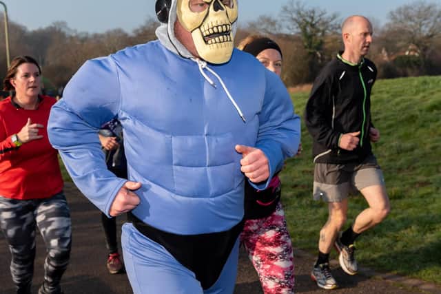 Whiteley parkrun - Skeletor.  Picture: Vernon Nash (230219-028)