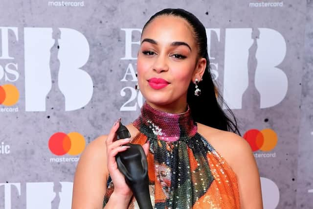 Jorja Smith with her Best British Female Solo Artist Brit Award