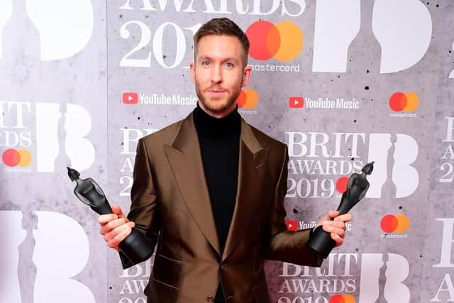 Calvin Harris with his Best British Single and Best British Producer Brit Awards