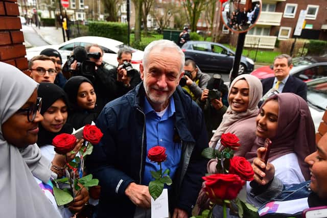 Labour Party leader Jeremy Corbyn was egged during a visit to Finsbury Park Mosque in north London. Picture: Victoria Jones/PA Wire