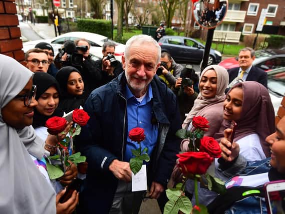 Labour Party leader Jeremy Corbyn was egged during a visit to Finsbury Park Mosque in north London. Picture: Victoria Jones/PA Wire