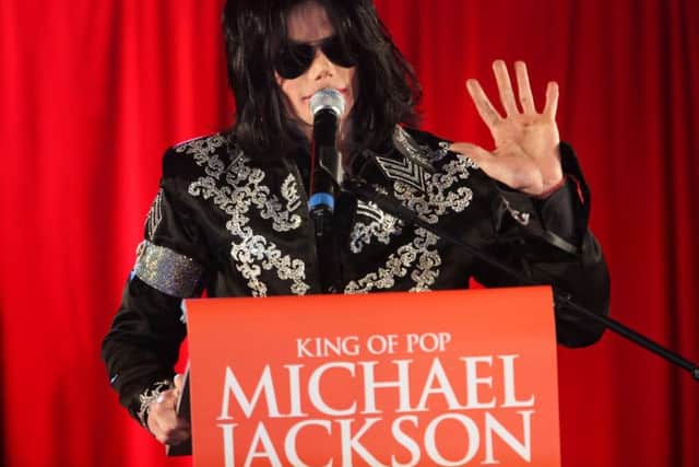 Michael Jackson when announcing plans for a summer residency at the O2 Arena in 2009. (Photo by Tim Whitby/Getty Images)