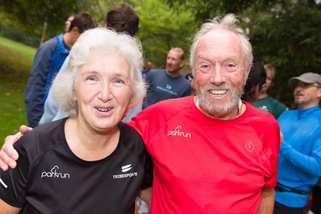 Mary Short and Pete Harding at Havant parkrun. Picture: Duncan Shepherd
