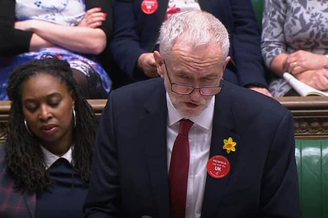 Labour leader Jeremy Corbyn speaks during Prime Minister's Questions in the House of Commons, London, on March 6. Picture: House of Commons/PA Wire
