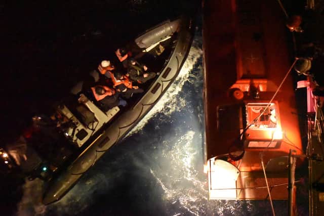 The crew of HMS Argyll spent eight hours saving every soul aboard the Grande America