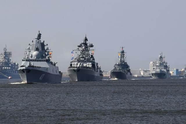 Frigate Admiral Gorshkov taking part in a naval parade last year