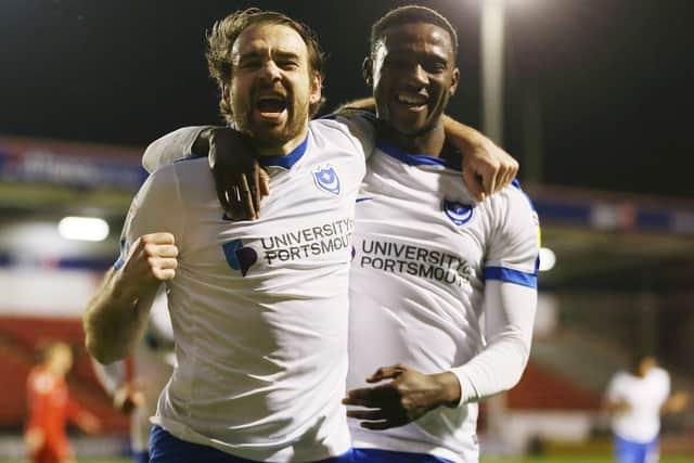 Pompey gained the advantage in the first half at Walsall. Picture: Joe Pepler