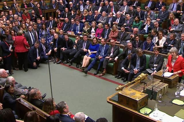 Prime Minister Theresa May speaking in the House of Commons last night after the Government's Brexit deal was rejected by 391 votes to 242