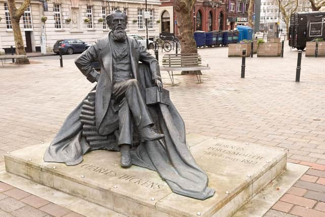 Pictured is: Charles Dickens statue in need of a clean.Picture: Keith Woodland (090319-38)