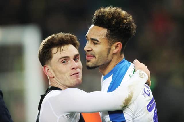 Ben Thompson, left, and Andre Green both left Pompey in January. Picture: Joe Pepler