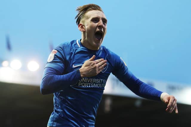 Ronan Curtis celebrates scoring against Sunderland. Picture: Joe Pepler