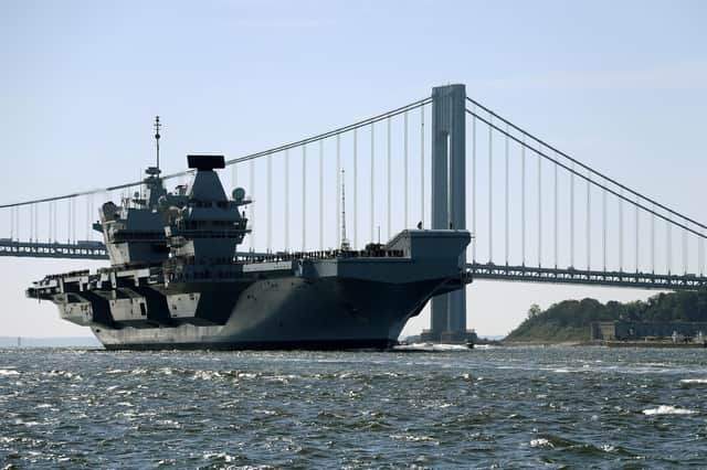 HMS Queen Elizabeth pictured during her maiden deployment to the United States of America as she arrived in New York for the first time. Photo: PO Phot Dave Jenkins