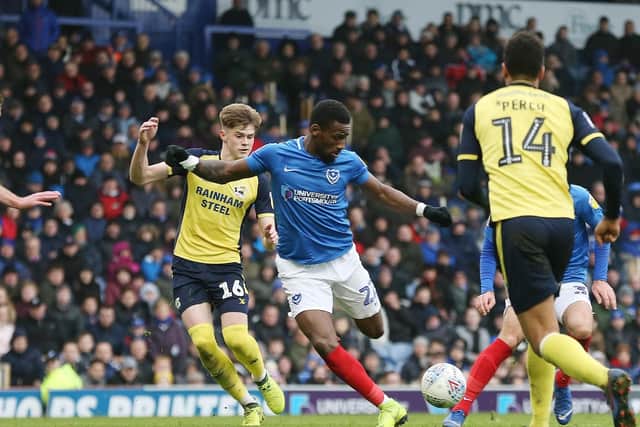 Gaffer for a Day, James Ayles, made Omar Bogle his Pompey man of the match against Scunthorpe. Picture: Joe Pepler/Digital South