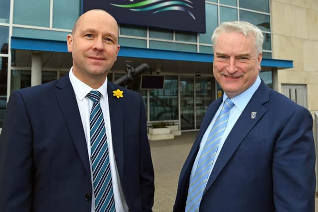 Portsmouth International Port detailed how 18m of new investment will be spent, separate to the 15m currently due to go to Portico, the shipping company.
Portsmouth councillors were present along with port director Mike Sellers and the leader of Portsmouth City Council Gerald Vernon-Jackson. Picture: Malcolm Wells (190313-4917)
