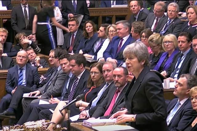 Prime Minister Theresa May speaks during Prime Minister's Questions in the House of Commons, London. Picture: House of Commons/PA Wire
