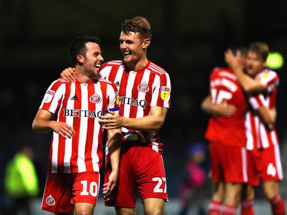 Sunderland midfielders George Honeyman, left, and Max Power. Picture: Naomi Baker/Getty Images