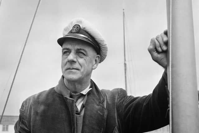 British sailor Alec Rose ((1908 - 1991), formerly of the Royal Navy, on board his yacht 'Lively Lady', 25th August 1966. (Photo by Wood/Express/Hulton Archive/Getty Images)