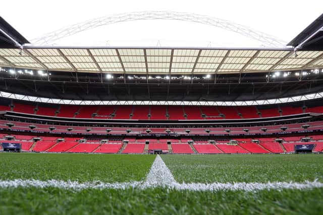 Portsmouth take on Sunderland in the Checkatrade Trophy final 2019 at Wembley. Picture: Julian Finney/Getty Images