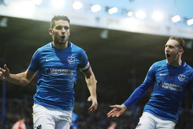 Gareth Evans celebrates scoring against Sunderland in December 2018. Picture: Joe Pepler