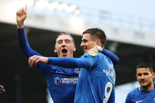 Ronan Curtis, left, and Oli Hawkins. Picture: Joe Pepler
