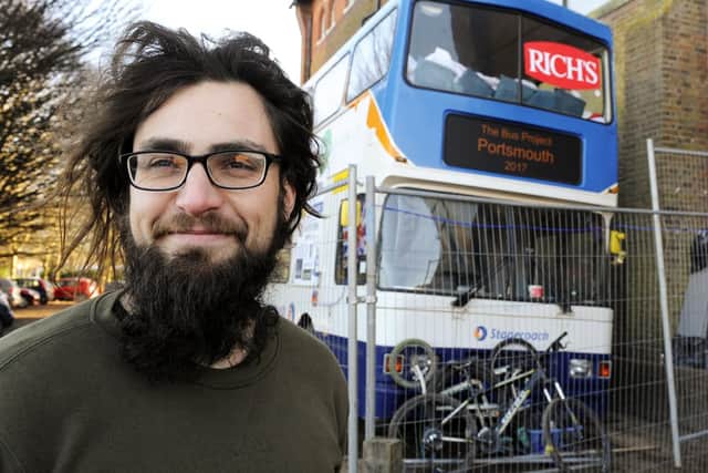 Russell Allen at The Homeless Bus that was based on land adjoining St Agatha's Church in Portsmouth. Picture: Malcolm Wells (180119-3935)