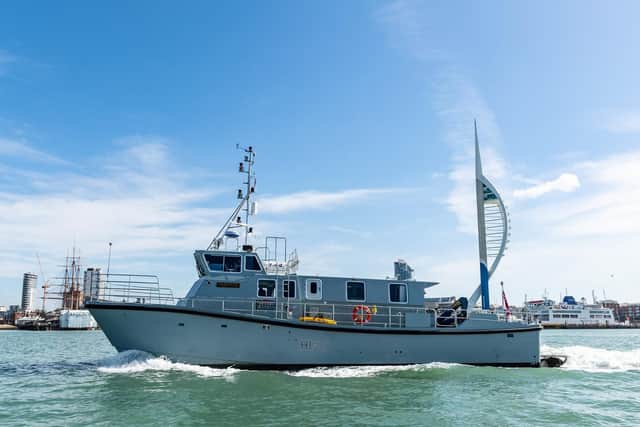 HMS Magpie will help keep the underwater channel of Portsmouth's dockyard safe of dangers for the Royal Navy's new aircraft carriers. Photo: Royal Navy