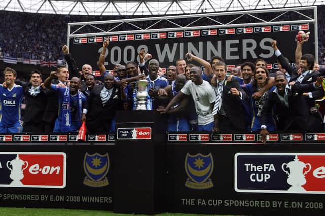 Pompey's FA Cup winners - and friends - in May 2008 at Wembley. Picture: Joe Pepler