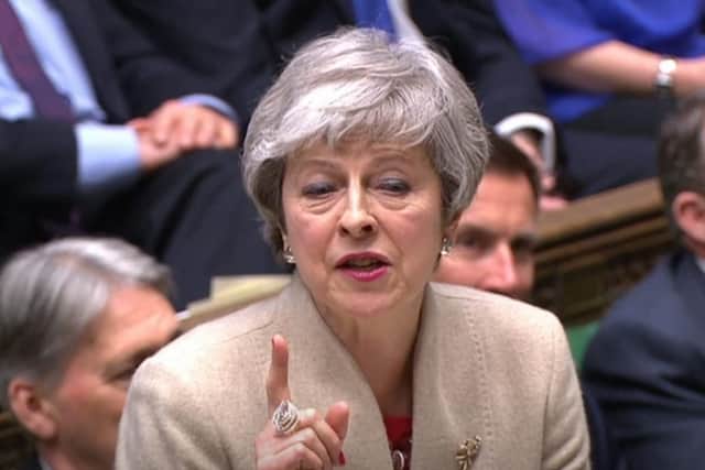 Prime Minister Theresa May speaks in the House of Commons during a Brexit debate. Picture: House of Commons/PA Wire