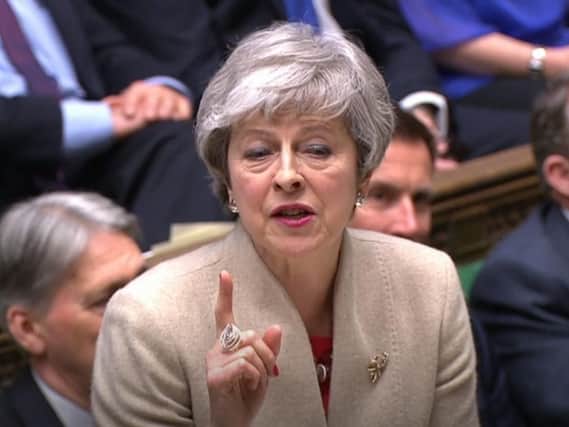 Prime Minister Theresa May speaks in the House of Commons during a Brexit debate. Picture: House of Commons/PA Wire