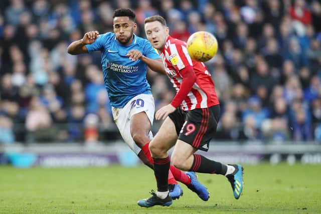 Pompey's Nathan Thompson is set to come up against Aidan McGeady of Sunderland. Picture: Joe Pepler