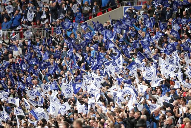 Pompey fans inside Wembley for the Checkatrade Trophy final against Sunderland. Picture: Adam Davy/PA Wire