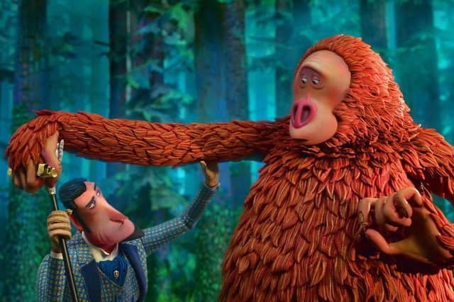 Sir Lionel Frost (voiced by Hugh Jackman) and Mr Link (Zach Galifianakis) in the Missing Link. Picture: PA Photo/Lionsgate Films/Laika.
