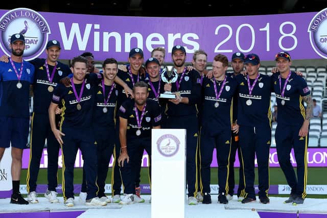 Hampshire celebrate winning the trophy in 2018. Picture: Steven Paston/PA