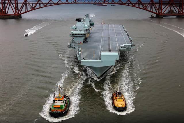Britain's biggest 'she' HMS Queen Elizabeth as she sails to Scotland for a period of maintenance. Photo: Royal Navy