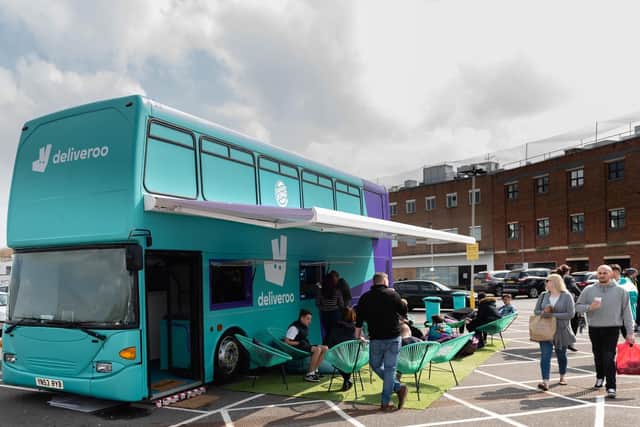 The bus in the car park behind Cascades. Picture: Vernon Nash (060419-020)
