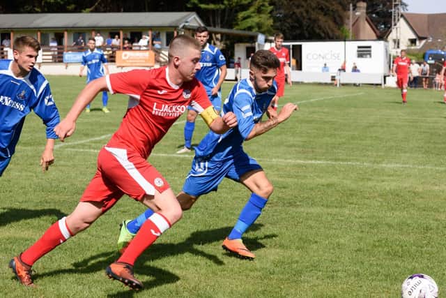 Sam Hookey scored the opening goal for Horndean. Picture: Duncan Shepherd