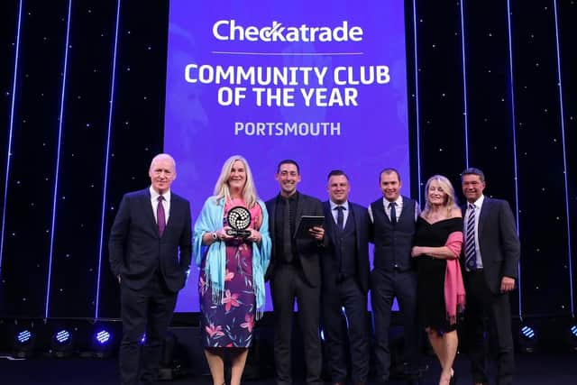 Pompey were last night named Checkatrade Community Club of the Year at the 2019 EFL Awards in London. Picture: Michael Zemanek