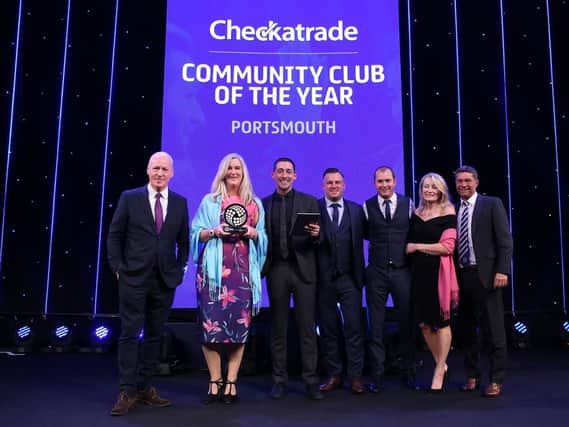 Pompey were last night named Checkatrade Community Club of the Year at the 2019 EFL Awards in London. Picture: Michael Zemanek