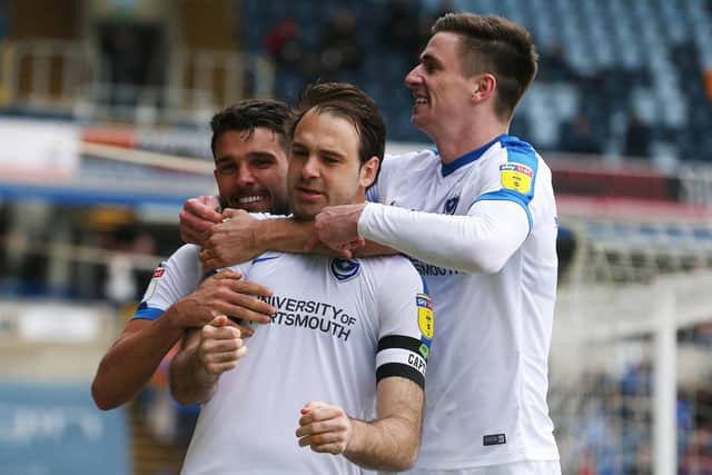 Brett Pitman celebrates scoring against Wycombe. Picture: Joe Pepler/Digital South.