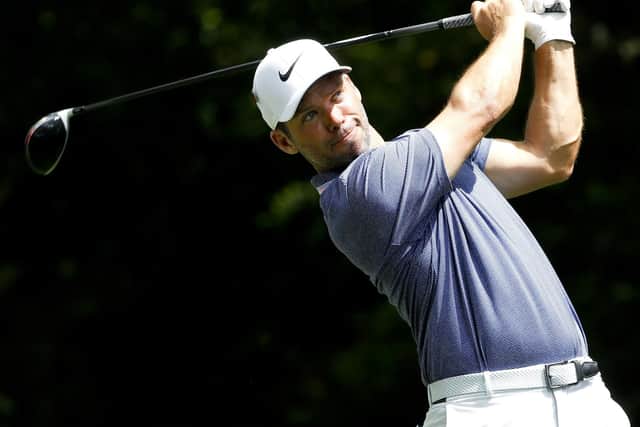 Paul Casey, of England, watches his tee shot on the second hole during a practice round for the Masters golf tournament Monday, April 8, 2019, in Augusta, Ga. Picture: (AP Photo/Matt Slocum)