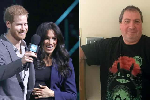 The Duke and Duchess of Sussex (left) and Kevin Keiley