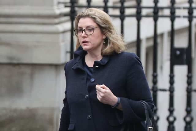 International development decretary Penny Mordaunt in Downing Street on Monday, April 8. Picture: Jonathan Brady/PA Wire