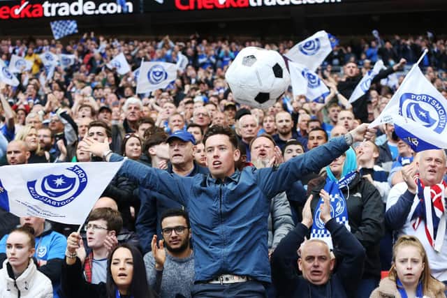 Pompey fans at Wembley for the Checkatrade Trophy final against Sunderland. Picture: Joe Pepler