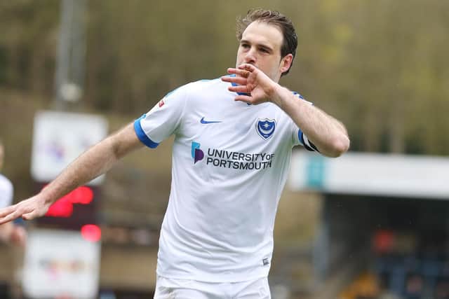 Brett Pitman celebrates his second goal at Wycombe. Picture: Joe Pepler/Digital South.
