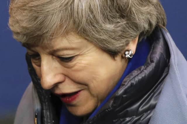 British Prime Minister Theresa May leaves at the conclusion of an EU summit in Brussels, Thursday, April 11, 2019. Picture: (AP Photo/Olivier Matthys)