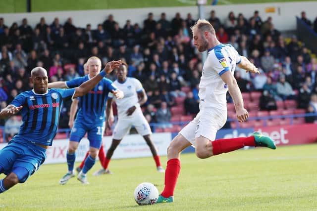 Matt Clarke netted Pompey's third goal in a 3-1 victory at Rochdale in September. Picture: Joe Pepler/Digital South