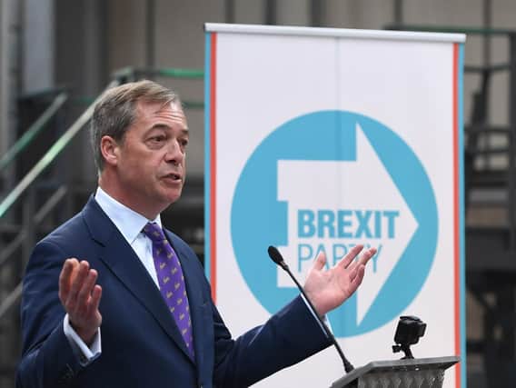 Nigel Farage speaking at the launch the Brexit Party's European Parliament elections campaign in Coventry. Picture: Joe Giddens/PA Wire